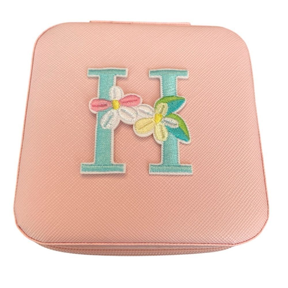 Pink Personalized Travel Jewelry Box